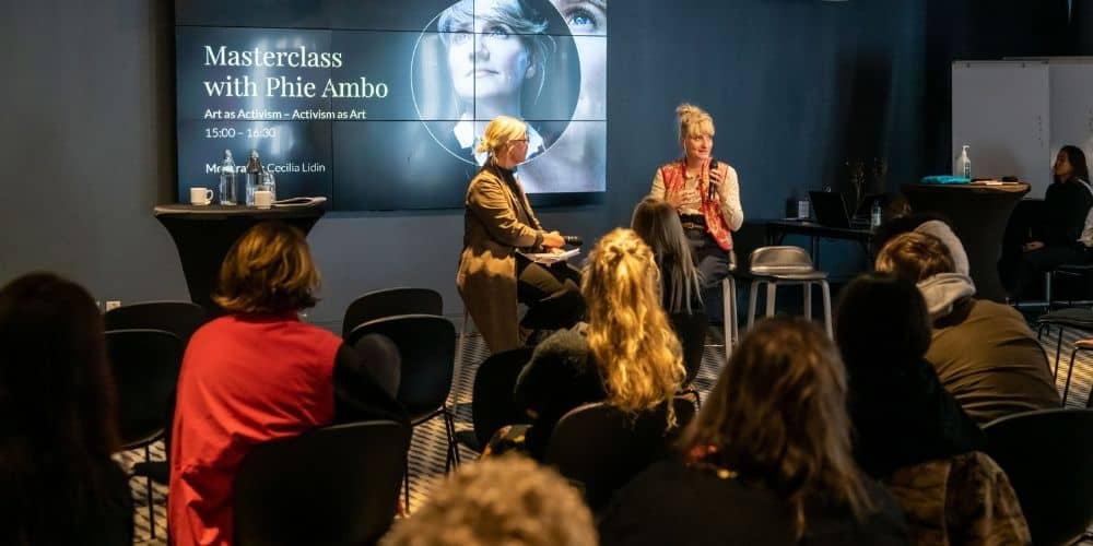 a shot from the Phie Ambo Nordisk Panorama masterclass