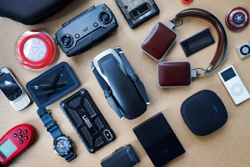 an overhead shot of a variety of objects laid on a table