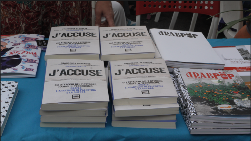 a table of Francesca Albanese new book, J'accuse