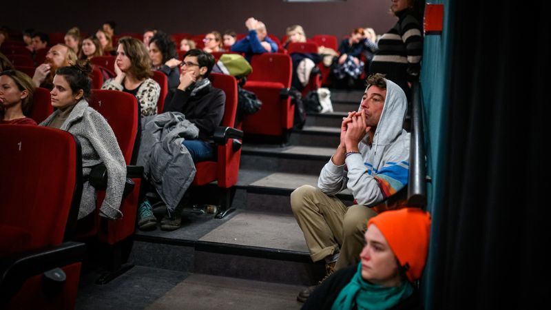 A theatre of attendees at the Verzio Film Festival