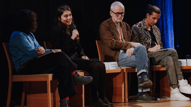 The panel at the 2025 DOK Leipzig documentary and fiction talk