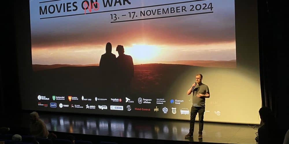 Øystein Egge speaking at Movies on War 2024