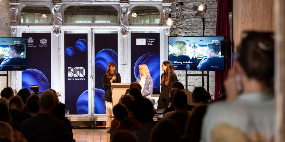 A team pitching at Baltic Sea Docs 2025